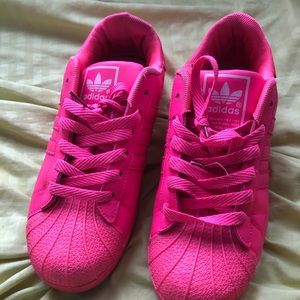 Hot pink adidas shoes!